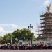 Crowd gathering for the Changing the Guard at Buckingham Palace
